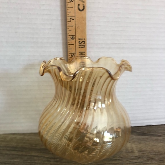 Optic Swirl Amber Glass Lamp Shade - Picture 9 of 9